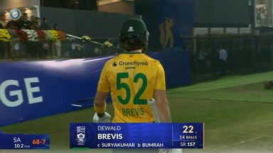IND vs SA 2025, 1st T20I: Dewald Brevis Wicket
