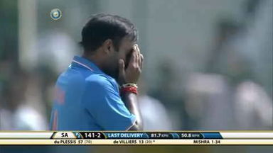 1ST ODI: IND vs SA  –   Amit Mishra beating AB de Villiers
