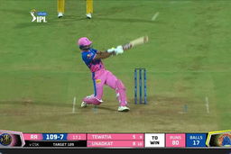 M12: CSK vs RR   – Jaydev Unadkat Six