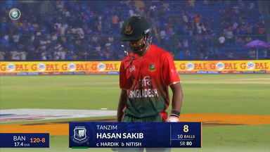 IND vs BAN 2024, 2nd T20I: Tanzim Hasan Sakib Wicket