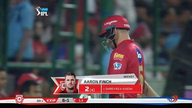 M22: DD vs KXIP – Aaron Finch Wicket