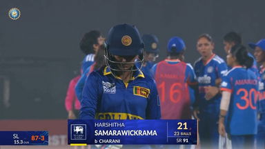 IND-W vs SL-W 2025, 1st T20I: Harshitha Samarawickrama Wicket