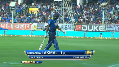 IND vs SL 2017, 3rd ODI: Suranga Lakmal Wicket