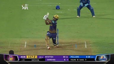 M56: MI vs KKR – Nitish Rana Six