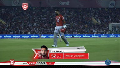 M32: KXIP vs RR – KL Rahul Wicket