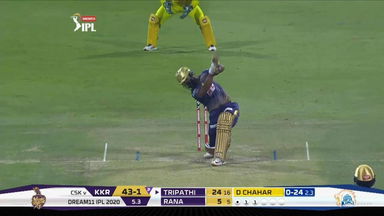 M21: KKR vs CSK – Rahul Tripathi Six