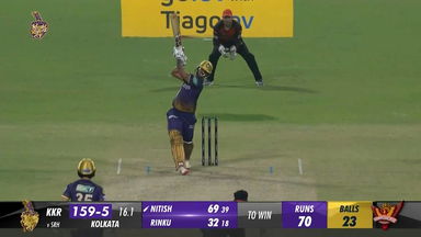M19: KKR vs SRH – Nitish Rana Six