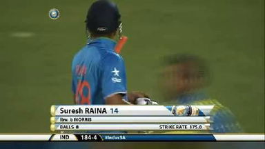 1ST T20I: IND vs SA – Suresh Raina Wicket