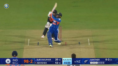 IND vs NZ 2026, 1st T20I: Abhishek Sharma Six