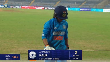 IND-W vs AUS-W 2023-24, 3rd ODI: Amanjot Kaur Wicket