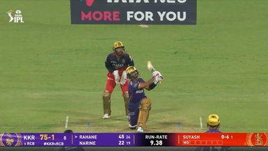 IPL 2025 M01: KKR vs RCB - Ajinkya Rahane Six