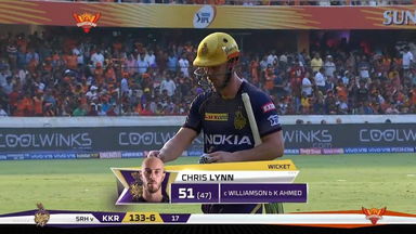 M38: SRH vs KKR – Chris Lynn Wicket