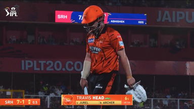 IPL 2026 M36: RR vs SRH - Travis Head Wicket