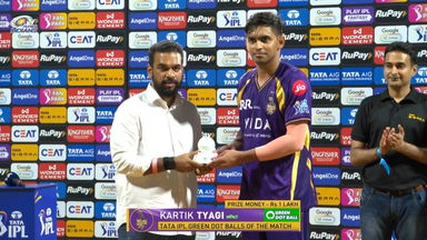 IPL 2026 M02: MI vs KKR - TATA IPL Green Dot Balls of the Match - Kartik Tyagi