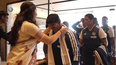 A warm welcome for Team India in Vadodara