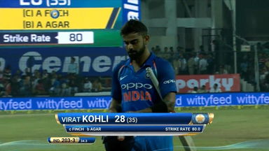 IND vs AUS 2017, 3rd ODI: Virat Kohli Wicket