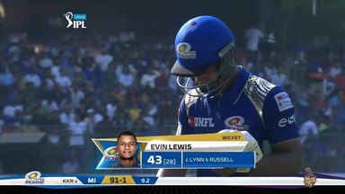 M37: MI vs KKR – Evin Lewis Wicket