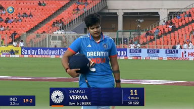 IND-W vs NZ-W 2024, 2nd ODI: Shafali Verma Wicket