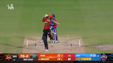 M35: DC vs SRH – Abhishek Sharma Six