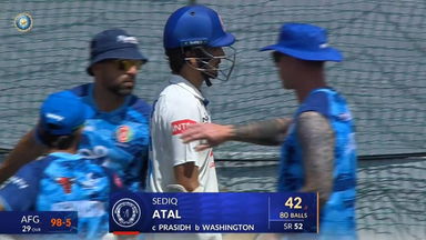IND vs AFG 2026, Only Test: Sediqullah Atal Wicket