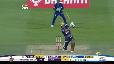 M05: KKR vs MI – Pat Cummins Six