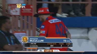 M20: GL vs RCB  –  Brendon McCullum Wicket
