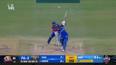 M43: DC vs MI – Hardik Pandya Six