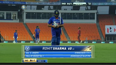 IND vs WI 2022, 1ST ODI: Rohit Sharma Wicket