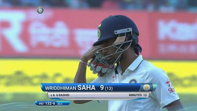 IND vs ENG 2016 - 1st Test, day 5 : Wriddhiman Saha Wicket