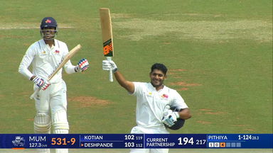 Ranji Trophy 2023/24, Mumbai vs Baroda, QF 2: Sensational Stand: Tanush Kotian and Tushar Deshpande stitch mammoth 232-run stand