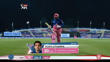 M50: KXIP vs RR – Robin Uthappa Wicket