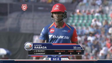 M36: KXIP vs DD – Kagiso Rabada Wicket