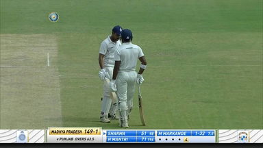 Shubham Sharma stars for MP with an unbeaten 102 on Day 2