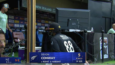 IND vs NZ 2026, 3rd ODI: Devon Conway Wicket
