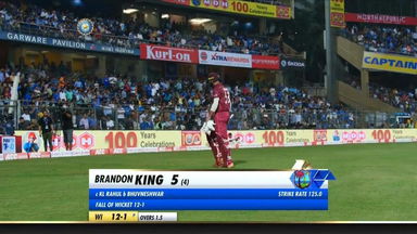 IND vs WI 2019, 3rd T20I: Brandon King Wicket