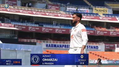 IND vs AFG 2026, Only Test: Azmatullah Omarzai Wicket