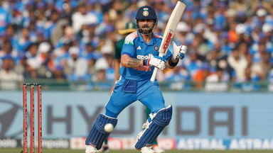 BOOM! Kohli special down the ground makes Ruturaj take evasive action
