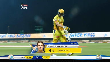 M01: MI vs CSK – Shane Watson Wicket