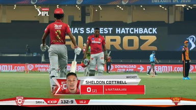 M22: SRH vs KXIP – Sheldon Cottrell Wicket