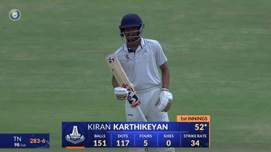 COL C K NAYUDU TROPHY 2025-26, Tamil Nadu vs Maharashtra, Final: Kiran Karthikeyan's vital 86(207) gives Tamil Nadu the lead
