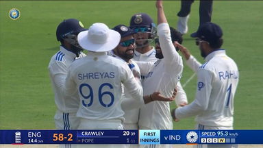 IND vs ENG 2024, 1ST Test: England 1st Innings Fall of Wickets