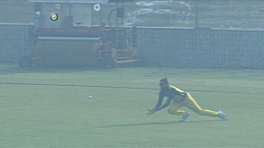 Sandeep Warrier's fine low catch
