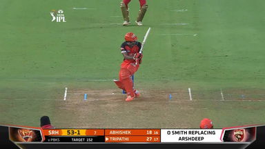M28: PBKS vs SRH – Rahul Tripathi Six