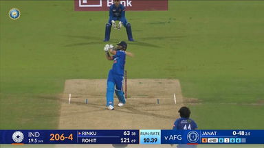 IND vs AFG 2024, 3RD T20I: Rinku Singh Six