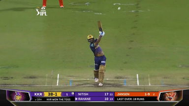 M61: KKR vs SRH – Ajinkya Rahane Six