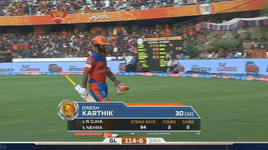 M06: SRH vs GL – Dinesh Karthik Wicket