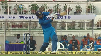 IND vs WI 2018, 5th ODI: Rohit Sharma Six