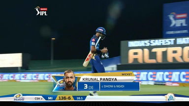 M01: MI vs CSK – Krunal Pandya Wicket