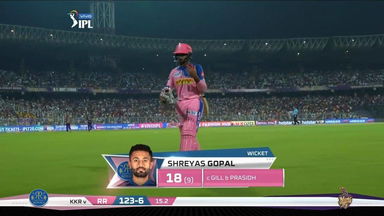 M43: KKR vs RR – Shreyas Gopal Wicket