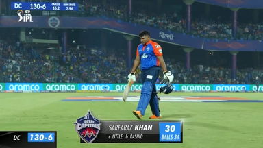 M07: DC vs GT – Sarfaraz Khan Wicket